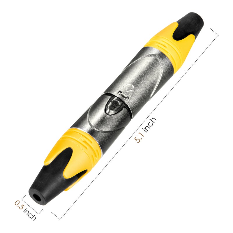 MFL. 3-Pin XLR Cable Connector Male and Female with Nickel Housing and Silver Contacts Mic Cable Plug Connector Audio Socket, Yellow, 4 Pairs - Image 5